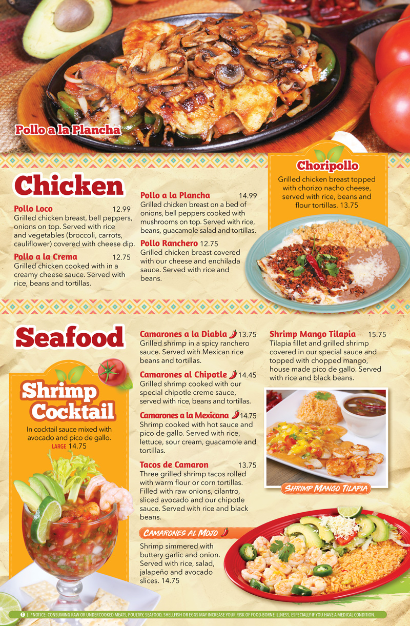 Menu The Border Mexican Restaurant